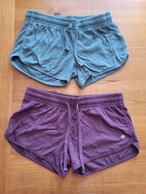 Set Of 2 Colosseum Athletic Lounge Shorts Size M Purple Green Inseam 3 In